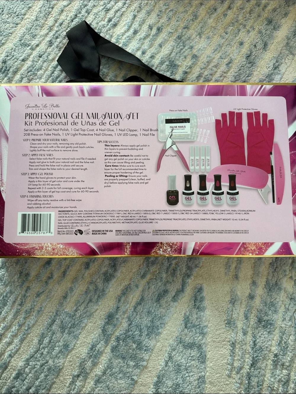 NWT Jasmine La Belle Pink Professional Gel Nail Salon Kit